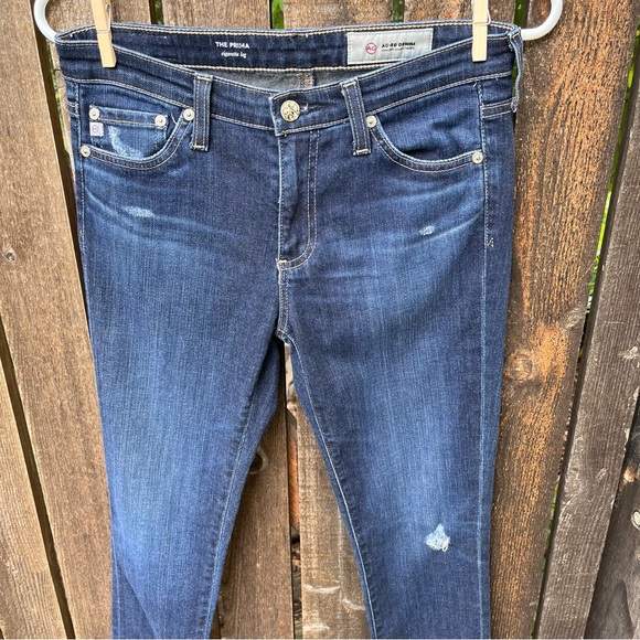 AG-ED Denim The Prima Cigarette Leg Midrise Distressed Jeans Sz 26R - Picture 6 of 14